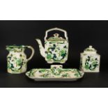 Mason's Ironstone 'Chartreuse' Design Collection Of Pottery Comprising ginger jar height 7 inches,
