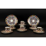 A Collection Of Imari Decorated Diamond China Limited Teaware Comprising six cups,
