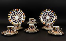 A Collection Of Imari Decorated Diamond China Limited Teaware Comprising six cups,