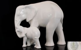 Royal Doulton Contemporary Porcelain Elephant Figure 'Images Motherhood' modelled by Adrian Hughes.