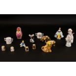 A Small Mixed Lot Comprising four Royal Crown Derby thimbles, two Crown Derby miniature loving cups,