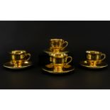 A Royal Winton Gold Lustre Cup And Saucer Set Four in total, each marked to base,