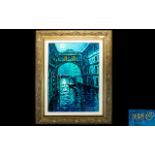 Marko Mavrovich, Blue Moon Over Venice, Giclee In Colour On Canvas With Hand Embellishment,