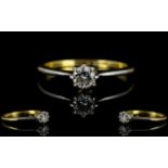 18ct Gold And Platinum Single Stone Diamond Ring Fully hallmarked,