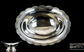 Queen Elizabeth II Contemporary Designed Sweetmeat Footed Bowl of Good Form and Quality. Hallmark