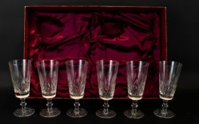 Doulton International Crystal Boxed Set Of Cut Crystal Flutes. Good condition.