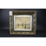 Watercolour Depicting Boating Scene On Calm Water circa 19th century, housed in period frame. Some