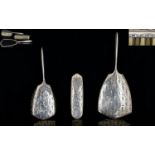 Elizabeth II 1950's Ladies 3 Piece Silver Vanity Set. Comprises Hand Mirror, Hair Brushes x 2.