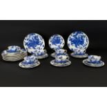 Royal Worcester Blue Dragon Design Part Tea Set To include eight, 9 inch, cake plates,