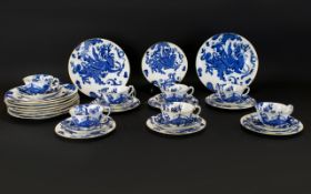 Royal Worcester Blue Dragon Design Part Tea Set To include eight, 9 inch, cake plates,