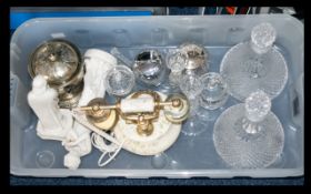 Box Of Collectables To Include Two Ships Decanters,