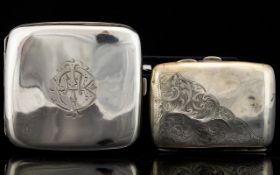 Early 20th Century Pair of Silver Cigarette Cases. Both fully hallmarked for sterling silver.