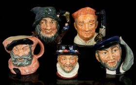 Royal Doulton Collection of Vintage Character Jugs ( 5 ) Five In Total. Comprises 1/ Falstaff D6385.