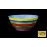 Clarice Cliff Handpainted Footed Bowl 'Liberty' Design Circa 1929 - 1934, Bizzare range, 18 cm, 7.