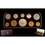 Elizabeth II 1953 Coronation Proof Coin Set ( 10 ) Coins Struck at Proof Quality. In Original