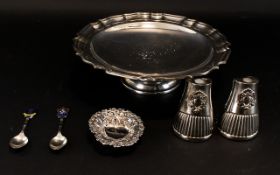 Small Mixed lot To Include A Silver Hallmarked Trinket Dish, Silver Plater Tazza,