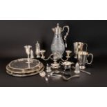 A Collection Of Silver Plated Items A varied collection, to include castor, candleabrum,