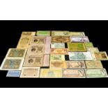 Folder of Around Thirty Relatively High Value Banknotes from around the world. Many of these notes