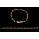 Gents of Ladies 9ct Gold Curb Bracelet with Solid Clasp.