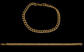 Gents of Ladies 9ct Gold Curb Bracelet with Solid Clasp.