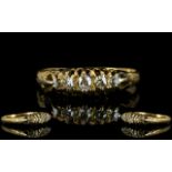 Antique Period Attractive 18ct Gold 5 Stone Diamond Ring circa 1890.