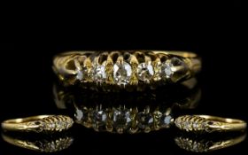 Antique Period Attractive 18ct Gold 5 Stone Diamond Ring circa 1890.