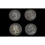 Victorian Silver Crowns ( 2 ) In Total. Comprises 1/ Jubilee Head, Date 1887 - Attractive Coin.
