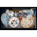 Box Of Collectables To Include Crown Larence England Plates With Floral Decoration To Centre,