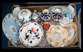 Box Of Collectables To Include Crown Larence England Plates With Floral Decoration To Centre,