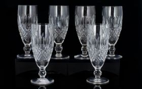 Waterford Cut Crystal Set of Six ( 6 ) Wine Glasses ' Colleen ' Pattern,