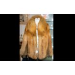 A Red Fox Fur Jacket Short jacket with shawl collar,