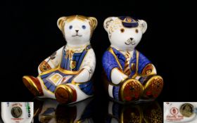 Royal Crown Derby Hand Painted Excellent Pair of Paperweights.