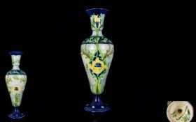 William Moorcroft - Macintyre Signed Florian-Ware Tubelined Tapered Vase with ' Poppies ' Design,