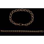 Antique Period - Nice Quality and Attractive 9ct Rose Gold Curb Bracelet,