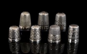 Excellent Collection of Antique and Vintage Silver Thimbles ( 7 ) In Total.