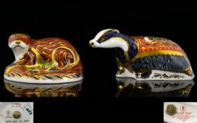 Royal Crown Derby Exclusive Collectors Guild Only Hand Painted Paperweight ' Moonlight Badger '