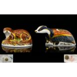 Royal Crown Derby Exclusive Collectors Guild Only Hand Painted Paperweight ' Moonlight Badger '