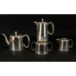 Plated Tea And Coffee Set Of plain form to include coffee pot,