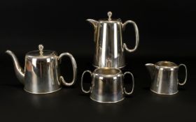 Plated Tea And Coffee Set Of plain form to include coffee pot,