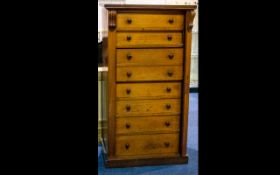 Secretaire Wellington Chest Comprising two drawers above secretaire, above four drawers,