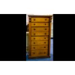 Secretaire Wellington Chest Comprising two drawers above secretaire, above four drawers,