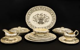 A Quantity of Late 19thC/Early 20thC Staffordshire Serving Ware (15) pieces in total,