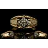 Ladies 9ct Gold Four Stone Diamond Set Dress Ring solid shank and good design,