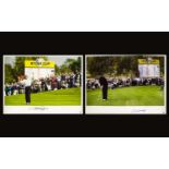 Golfing Interest Two Autographed Limited Edition Colour Photographic Prints Bernhard Langer And