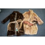 A Collection of Fur comprising of a dark brown mink coat with polysatin lining with lorex floral