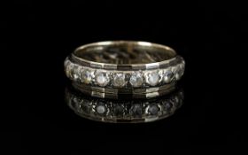 Ladies 9ct Gold Diamond Set Full Eternity Ring fully hallmarked for 9.375. Ring size P-Q 3.