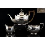 Edwardian Period - Silver 3 Piece Bachelors Tea Service of Excellent Proportions.