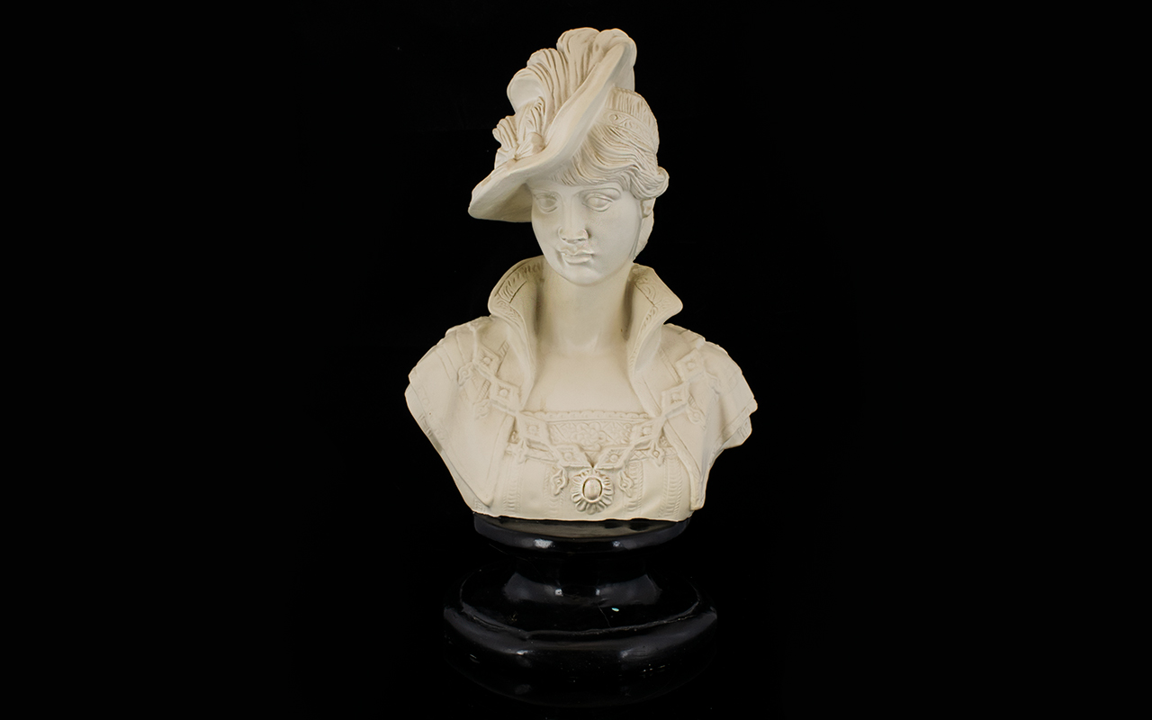 Portrait Bust Of A Woman - Height 15 Inches