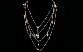 A Collection Of Three Contemporary Sterling Silver Necklaces Each in very good, unworn condition and