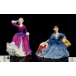 Royal Doulton Hand Painted Porcelain Figurines ( 2 ) In Total.